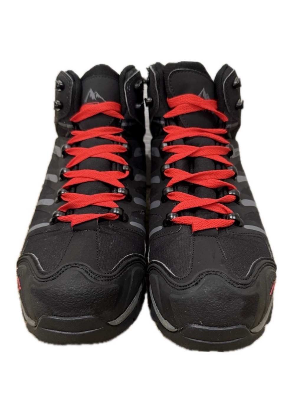 👢🏔️ NORTIV 8 Softshell Hiking Boots | Black/Gray | Red Laces | Men’s 8 EU 41 UK7